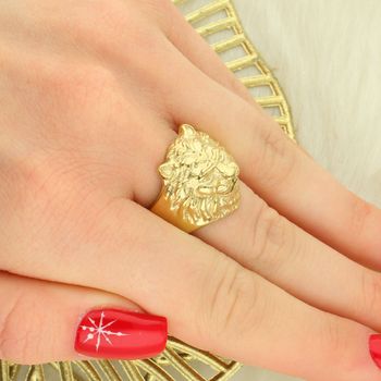 Sygnet męski GUESS z głową lwa – złoty platerowany pierścień rozmiar 20 bok.jpg