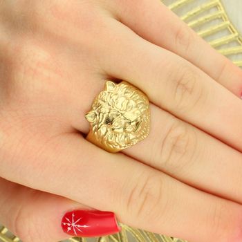 Sygnet męski GUESS z głową lwa – złoty platerowany pierścień rozmiar 20 damski.jpg