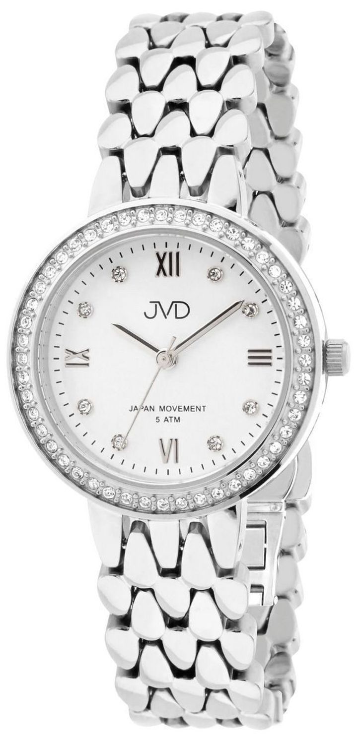 Zegarek damski JVD JZ208.3 z kopertą 29 mm, stalową bransoletą, tarczą z cyframi rzymskimi, mechanizmem Miyota i szkłem mineralnym. Wodoszczelność 5 ATM. Elegancja na co dzień.1.jpg