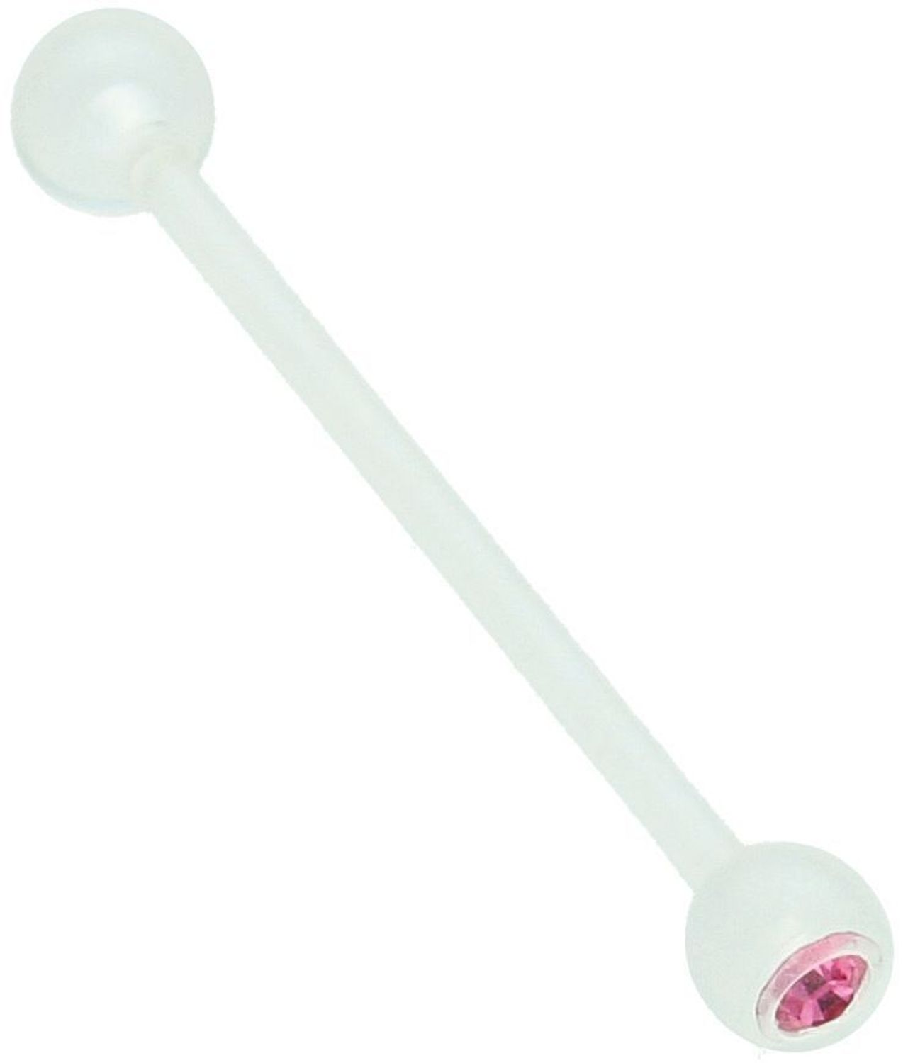 Kolczyk do języka z różową cyrkonią Podkreśl swój styl kolorem i błyskiem! Kolczyk do języka z różową cyrkonią 1.jpg