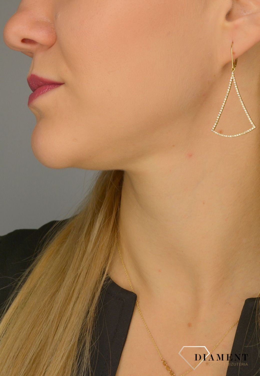 Kolczyki złote wiszące Apart 333 z cyrkoniami 'Lśnienie'.jpg