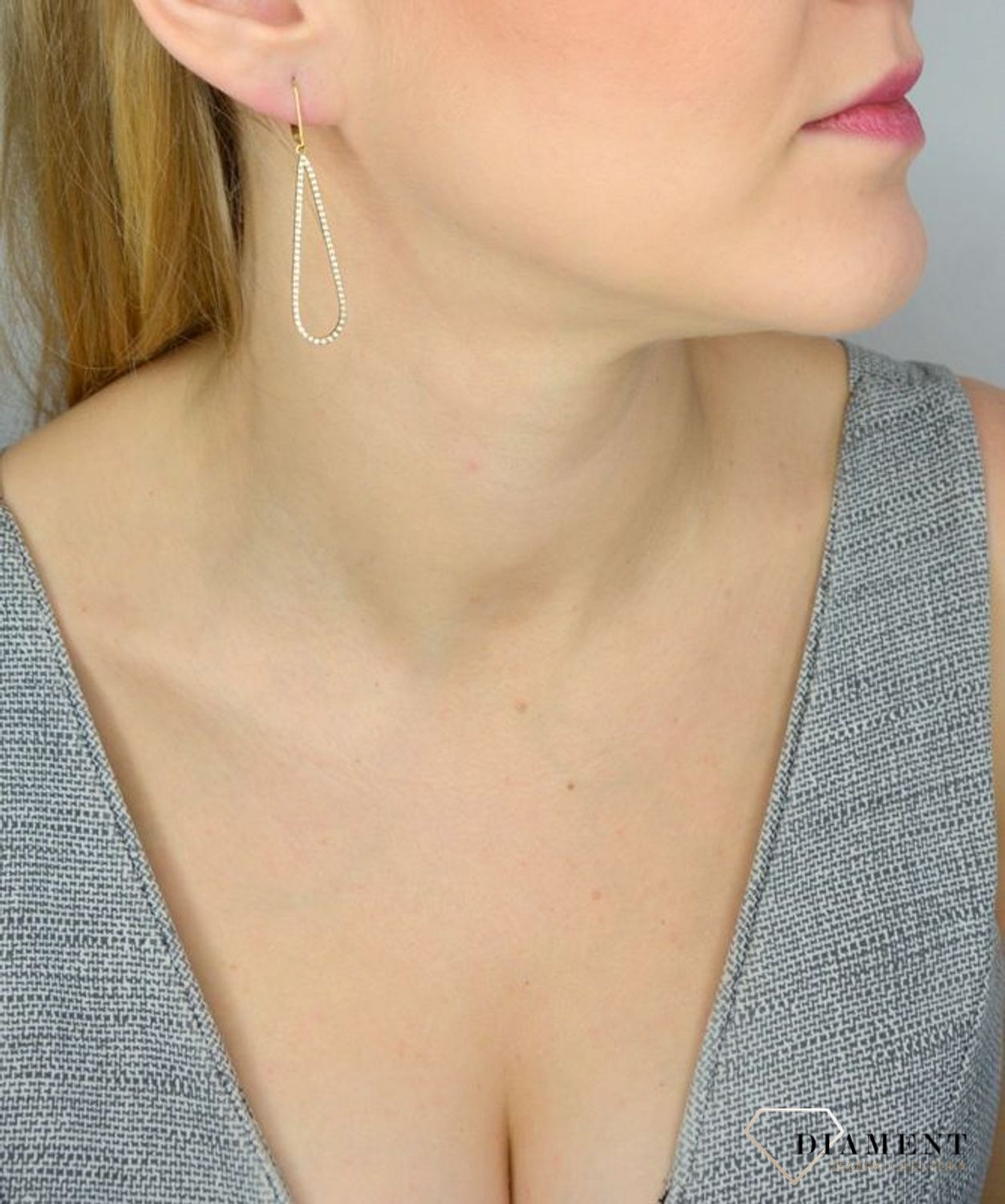 Złote kolczyki Apart 333 wiszące sople z cyrkoniami K-462.jpg