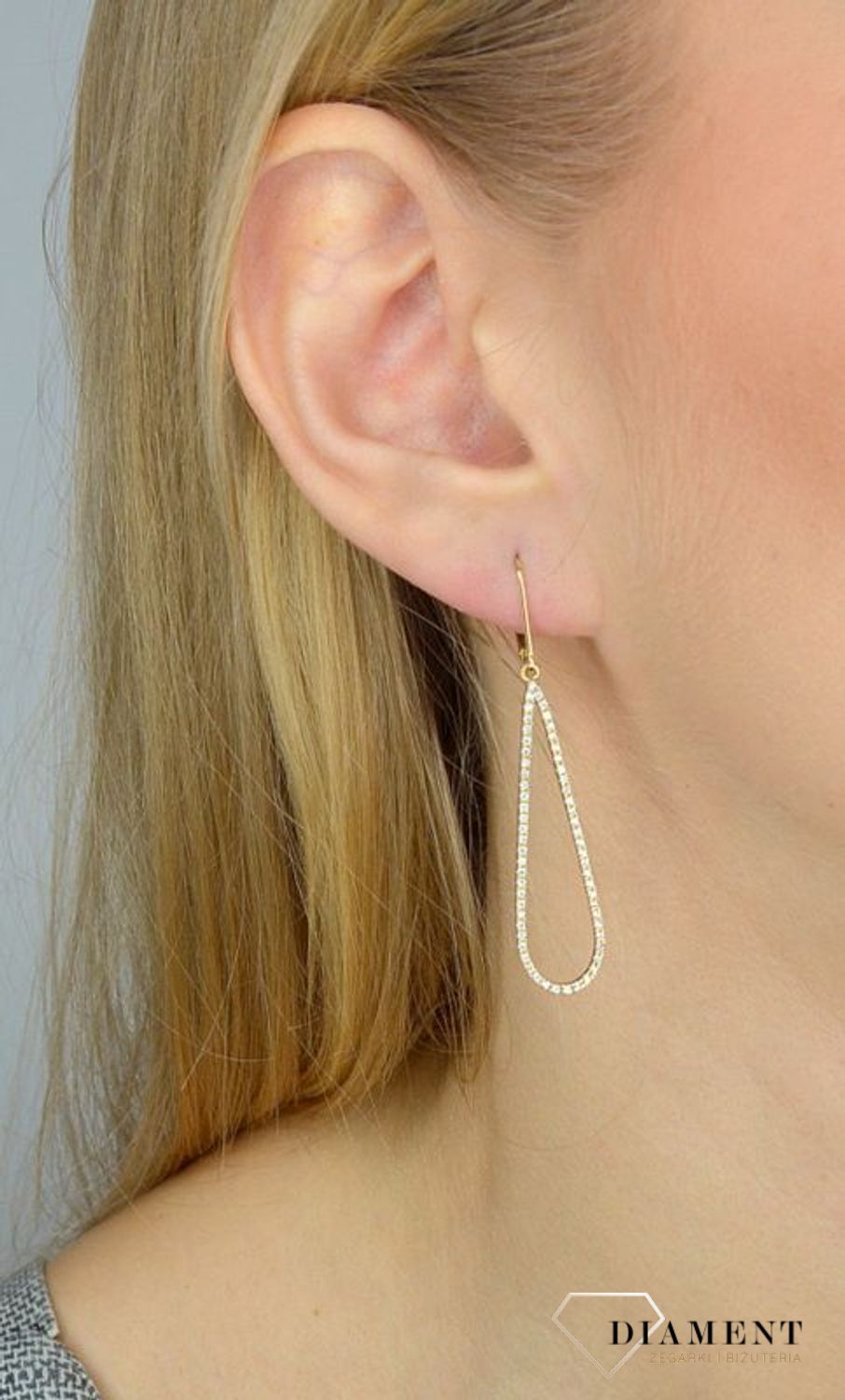 Złote kolczyki Apart 333 wiszące sople z cyrkoniami K-462.jpg