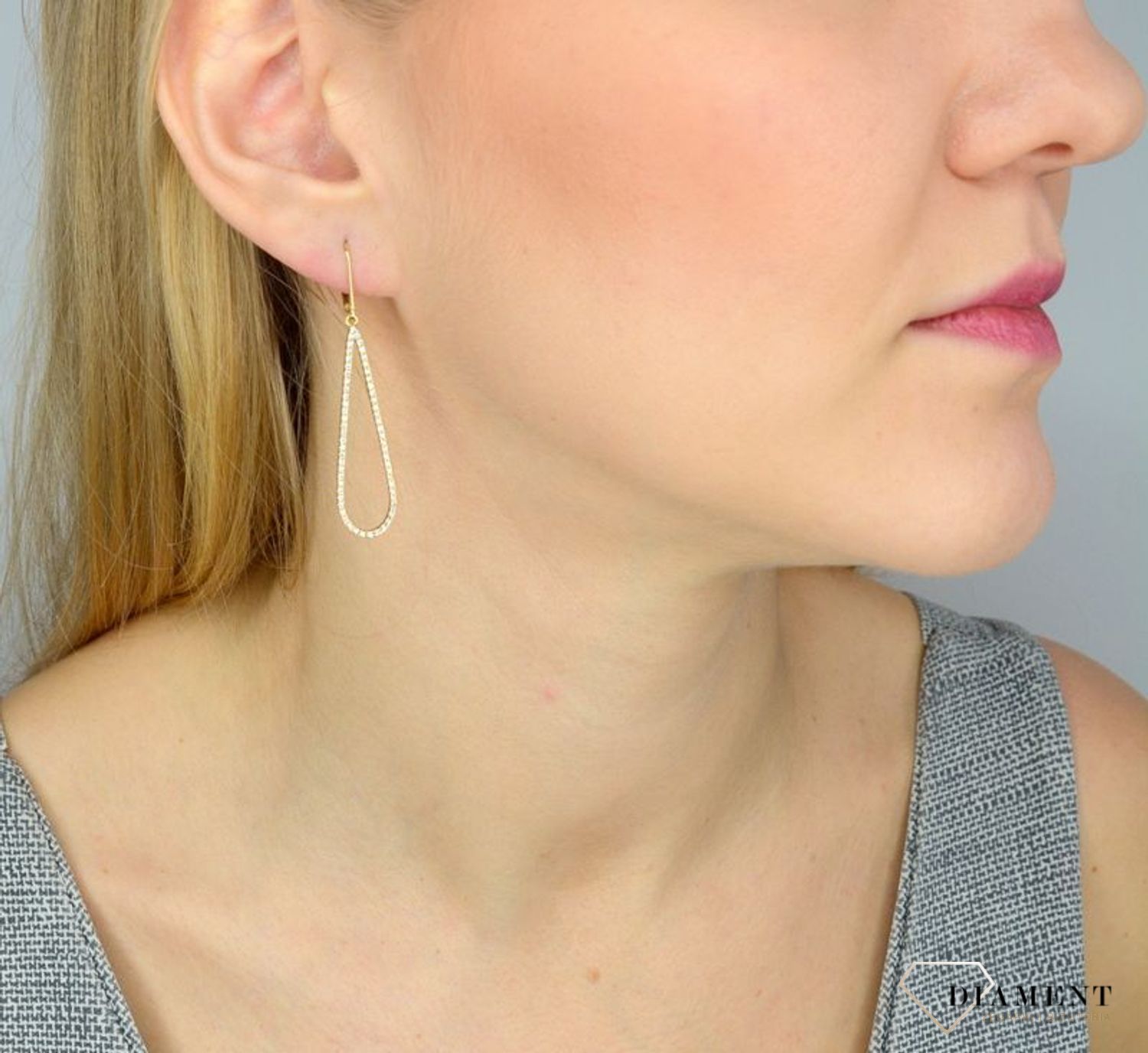 Złote kolczyki Apart 333 wiszące sople z cyrkoniami K-462.jpg