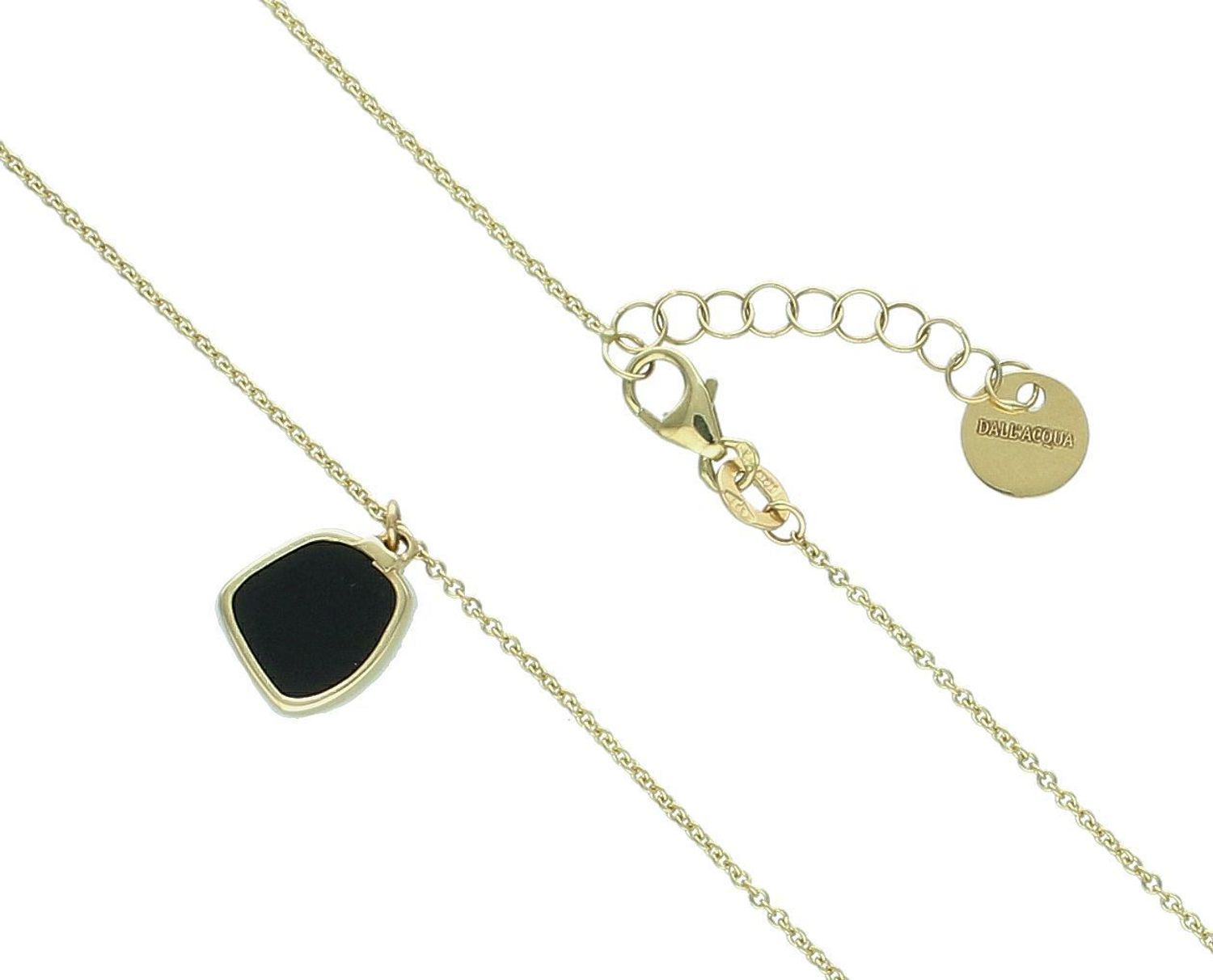 Naszyjnik złoty onyks pr 585, K0NUC133822 Złoty naszyjnik 585 celebrytka ozdobiony kamieniem naturalnymi onyksem. Niezwykły blask szlachetnego kruszcu zamknięty w wyjątkowej formie.1.jpg