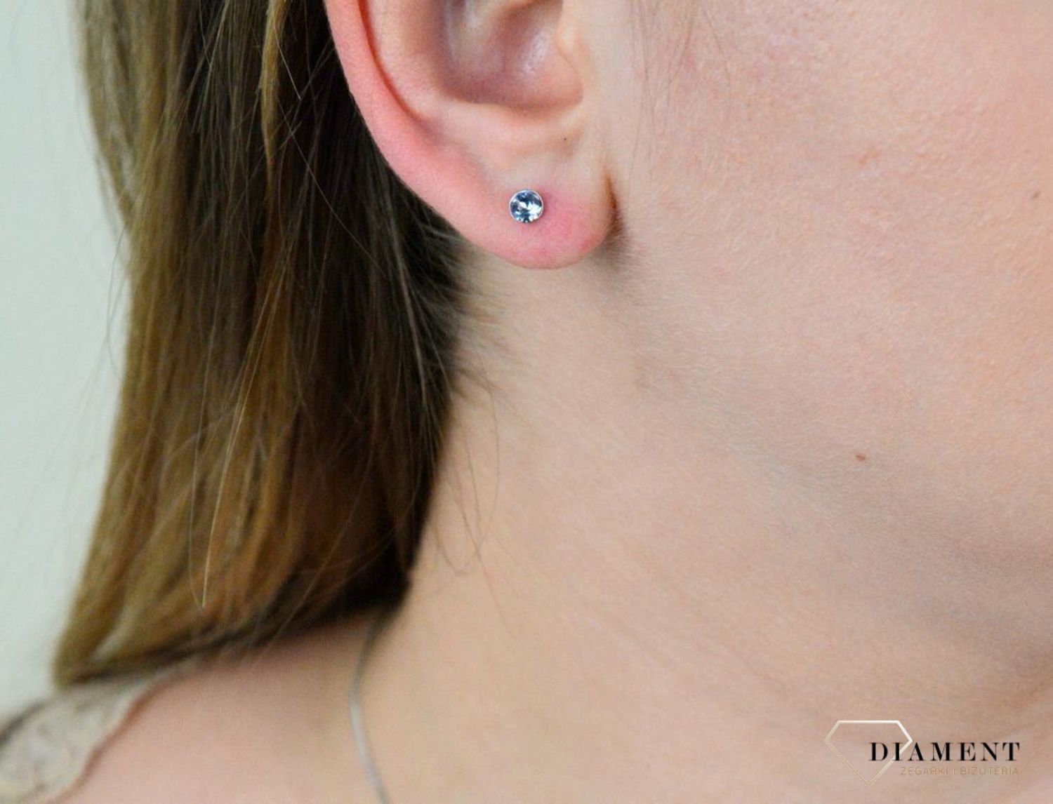 Srebrne kolczyki  Szafirowe Kryształki  Swarovski Crystals 925 K1088PP31LS..jpg