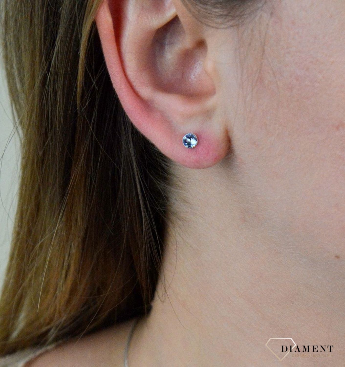 Srebrne kolczyki  Szafirowe Kryształki  Swarovski Crystals 925 K1088PP31LS..jpg