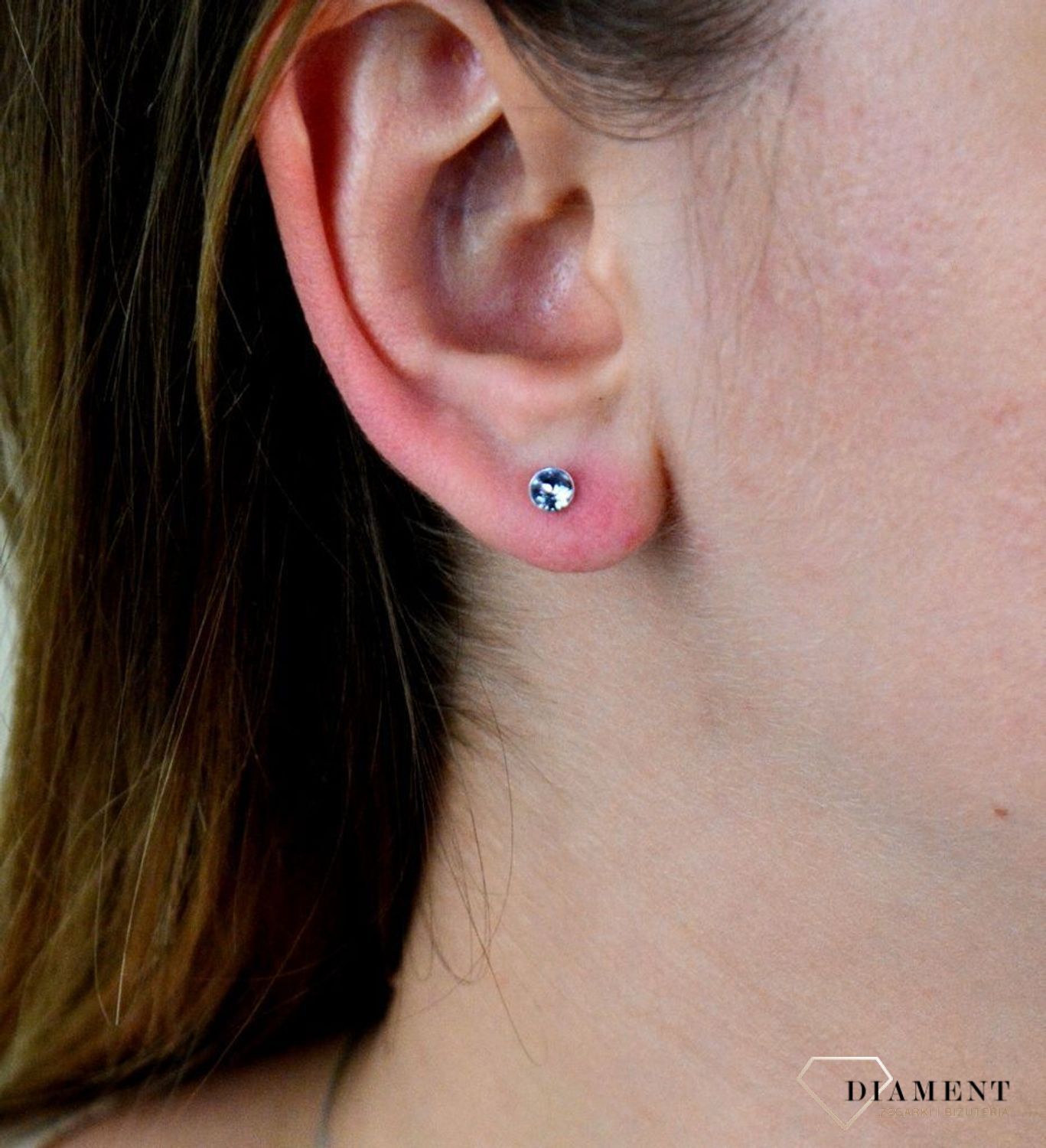 Srebrne kolczyki  Szafirowe Kryształki  Swarovski Crystals 925 K1088PP31LS..jpg