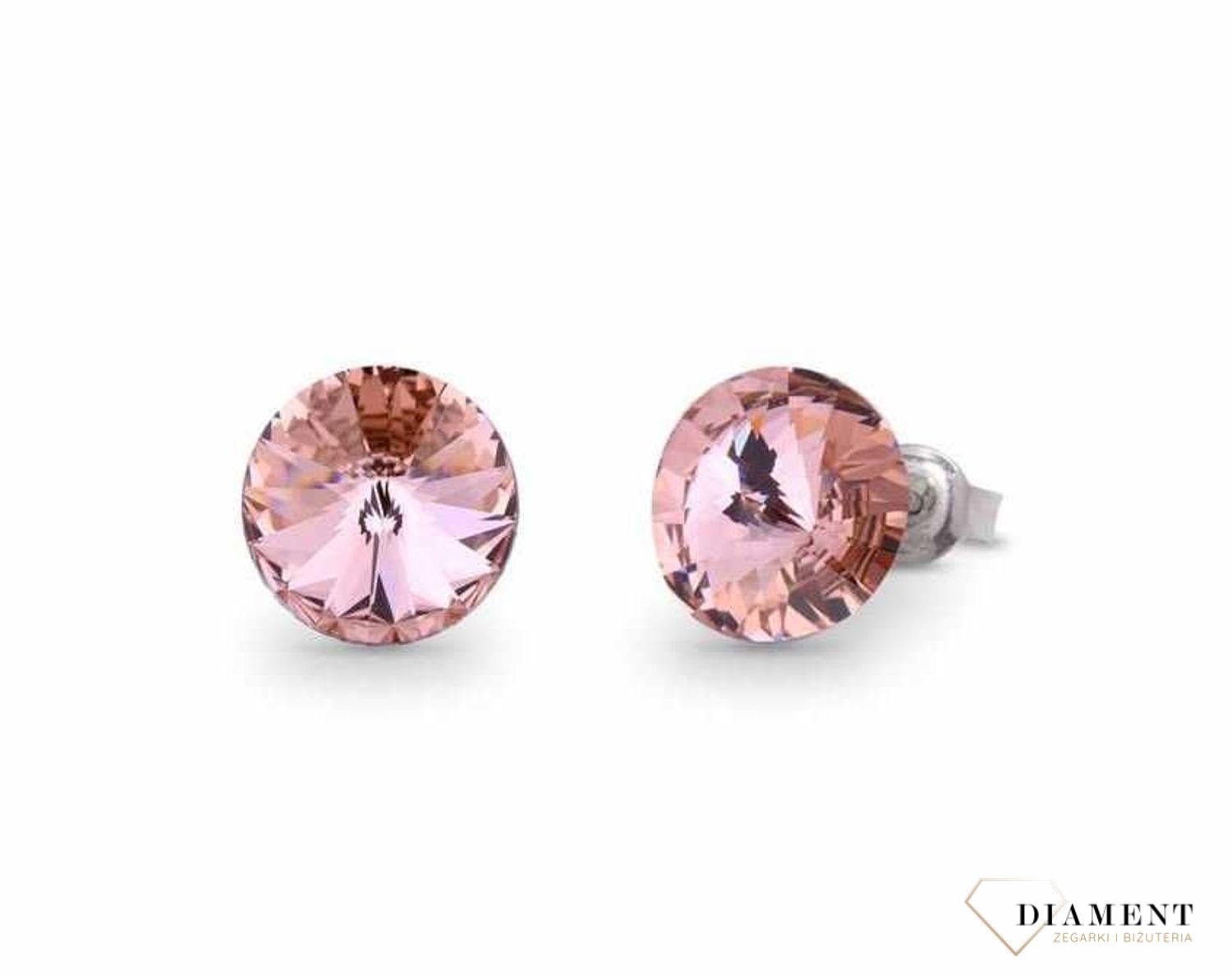 Srebrne kolczyki  Różowe Kryształki  Swarovski Crystals 925 K1088PP31VR.jpg