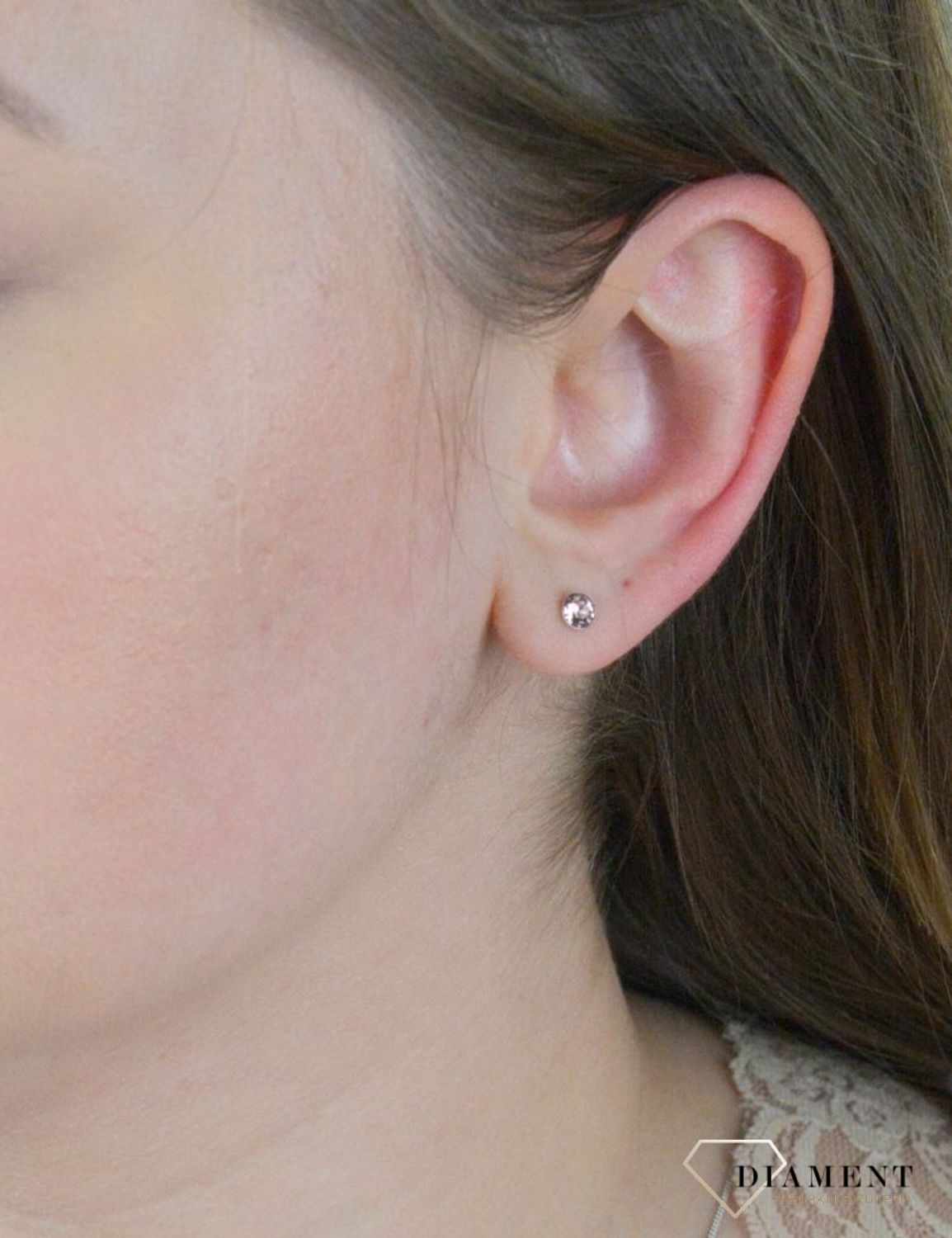 Srebrne kolczyki  Różowe Kryształki  Swarovski Crystals 925 K1088PP31VR.jpg