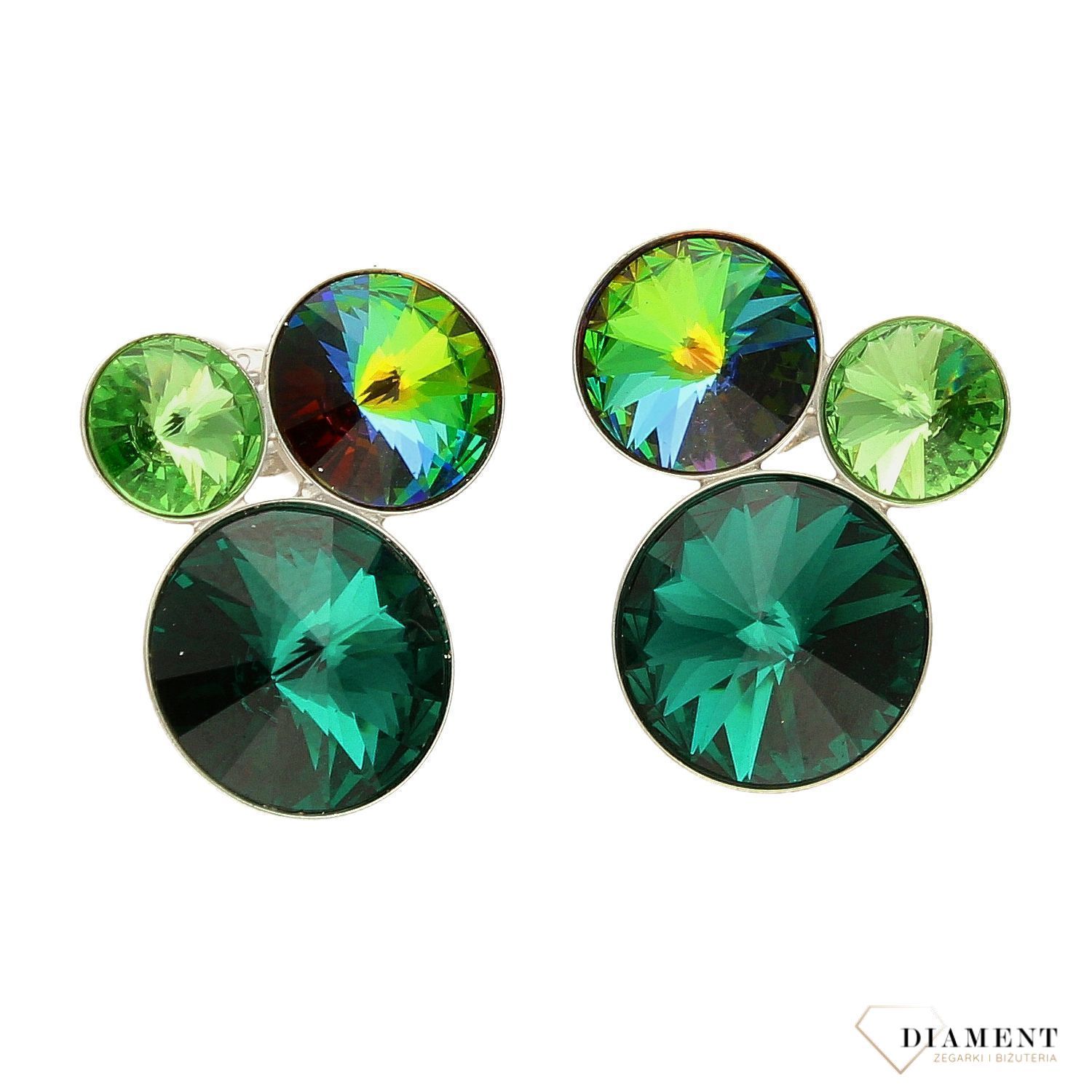 Kolczyki Spark z kryształami Swarovski w kolorach Emerald, Vitrail Medium.jpg
