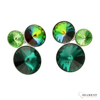 Kolczyki Spark z kryształami Swarovski w kolorach Emerald, Vitrail Medium.jpg