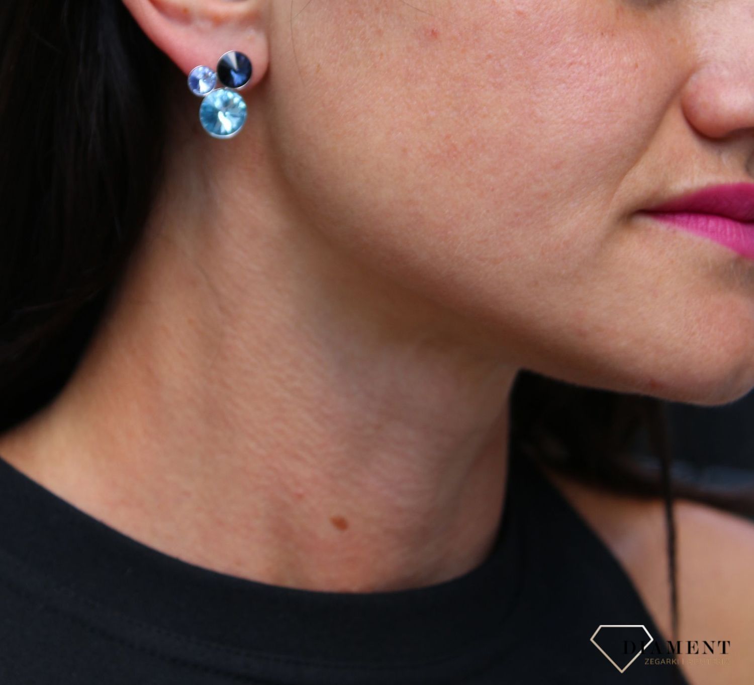 Kolczyki Spark z kryształami Swarovski w kolorze Montana K11223M.jpg