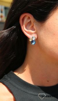 Kolczyki Spark z kryształami Swarovski w kolorze niebieskim, złotym oraz srebrnym K11223N. Magicznie błyszczące kryształy w kolczykach Swarovskiego (2).JPG