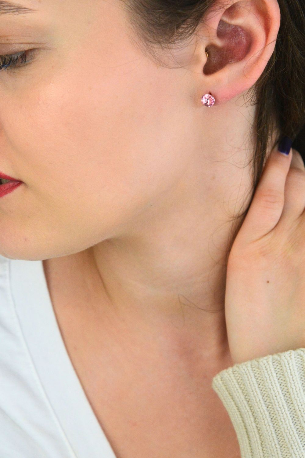 Spark Small Candy Studs K1122SS29LR – srebrne kolczyki z kryształami Light Rose.jpg