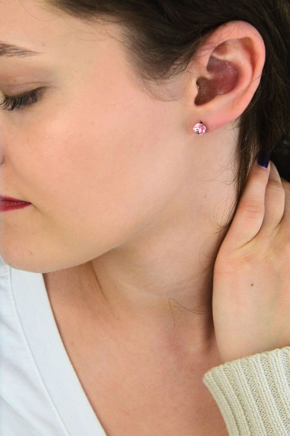 Spark Small Candy Studs K1122SS29LR – srebrne kolczyki z kryształami Light Rose.jpg