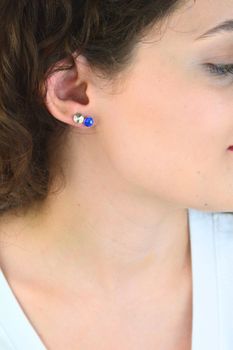 Srebrne Kolczyki na sztyft 925 z Kryształami Swarovski w Kolorze Niebieskim. Elegancka Biżuteriaf (1).jpg