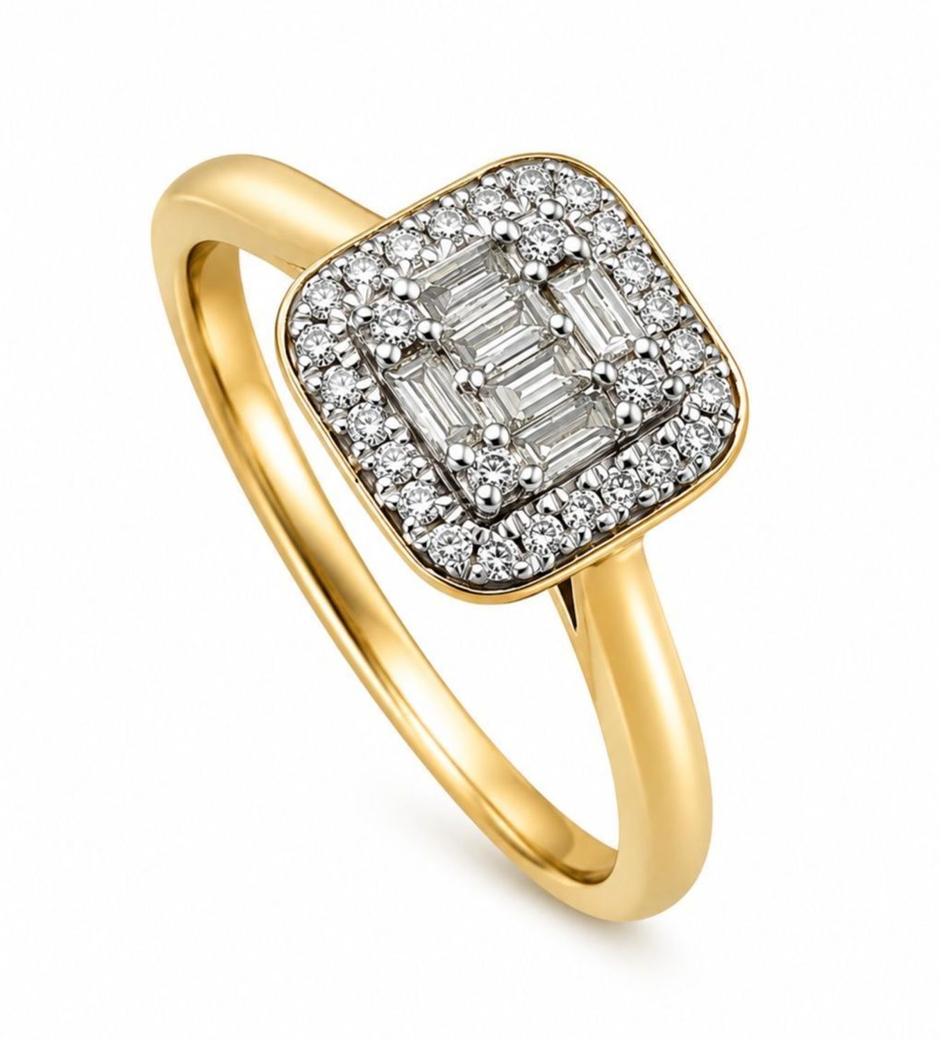 Pierścionek z diamentami 0,21 ct złoto 585 kwadratowy – elegancki DIAMENT K169cz (2).jpg