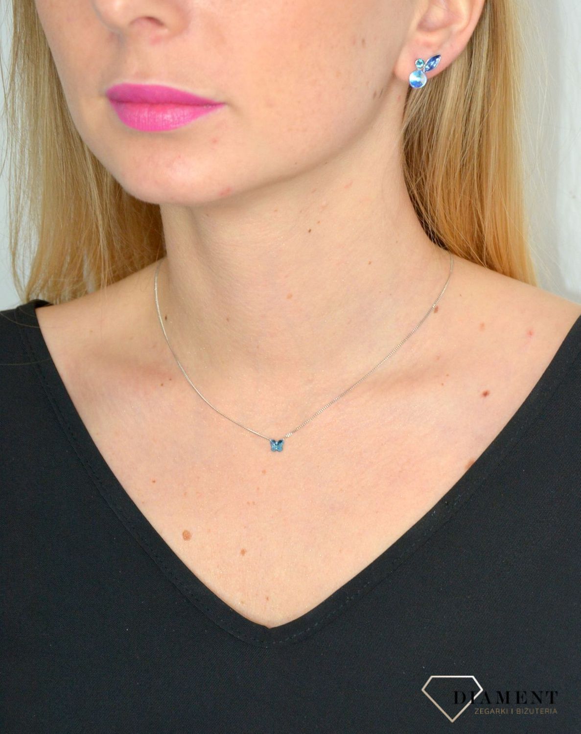 Kolczyki srebrne Swarovski 'niebieski błysk' K2201MIX1SAAB.jpg