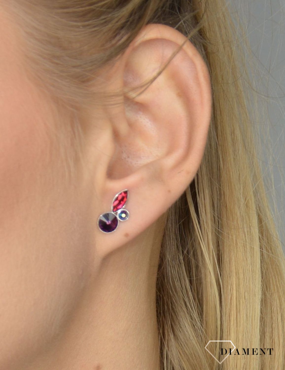 Kolczyki srebrne Swarovski 'Kolorowy błysk' K2201MIX1SCAM.jpg