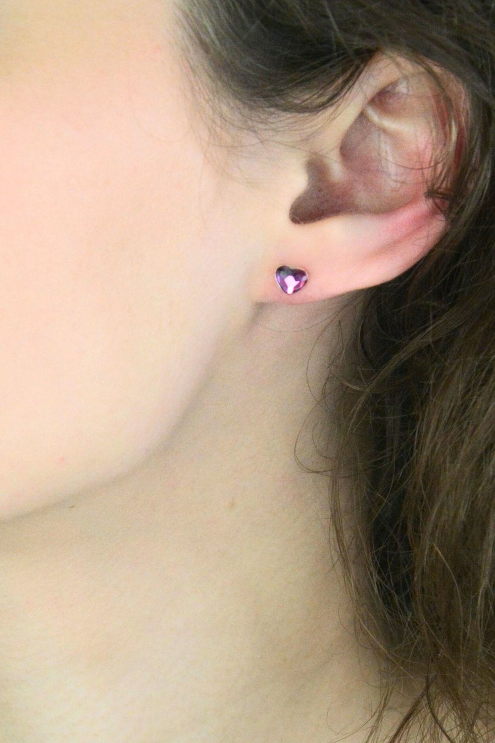 Kolczyki srebrne 925 z kryształami Swarovski Fuchsia – Serduszka.jpg