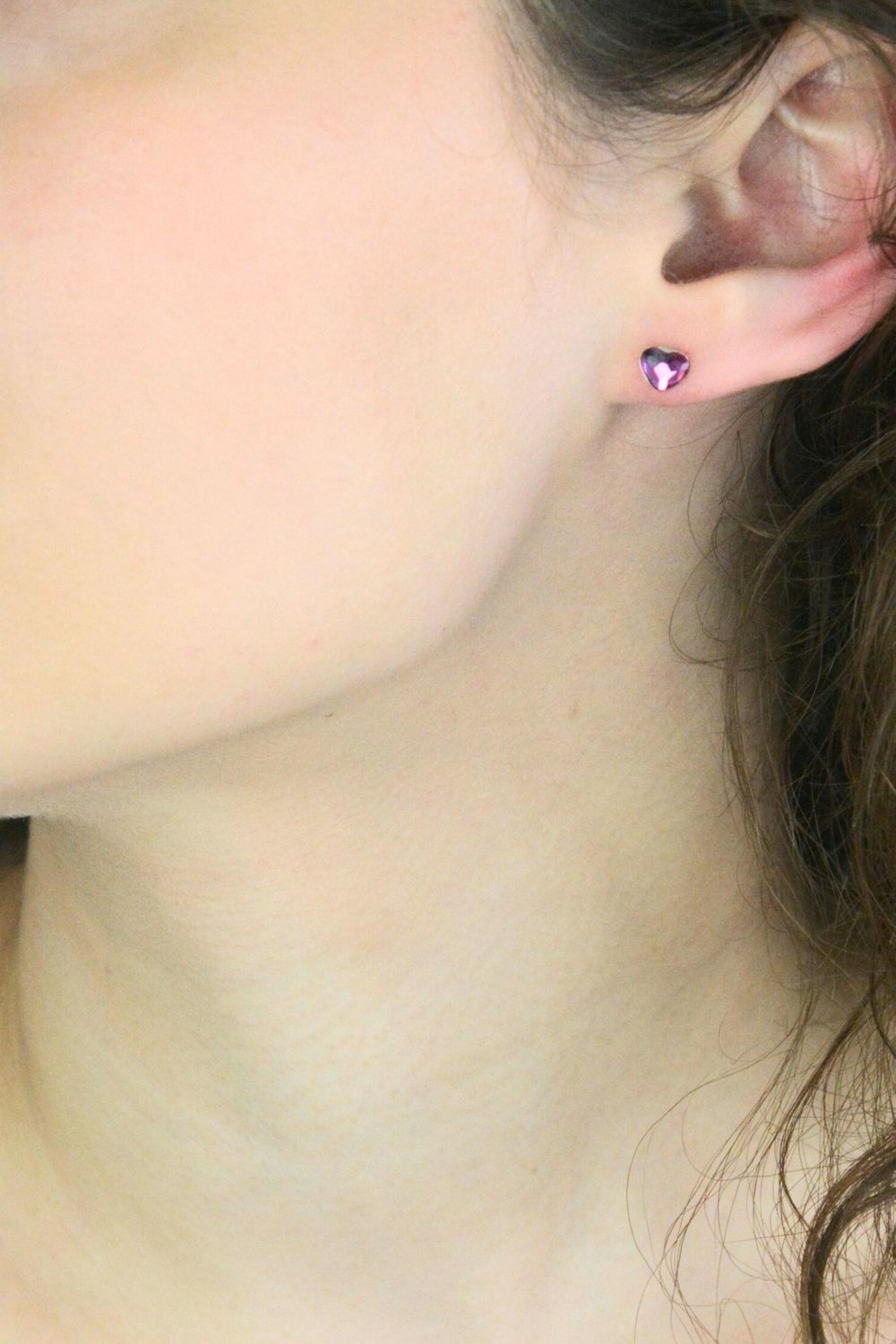 Kolczyki srebrne 925 z kryształami Swarovski Fuchsia – Serduszka.jpg