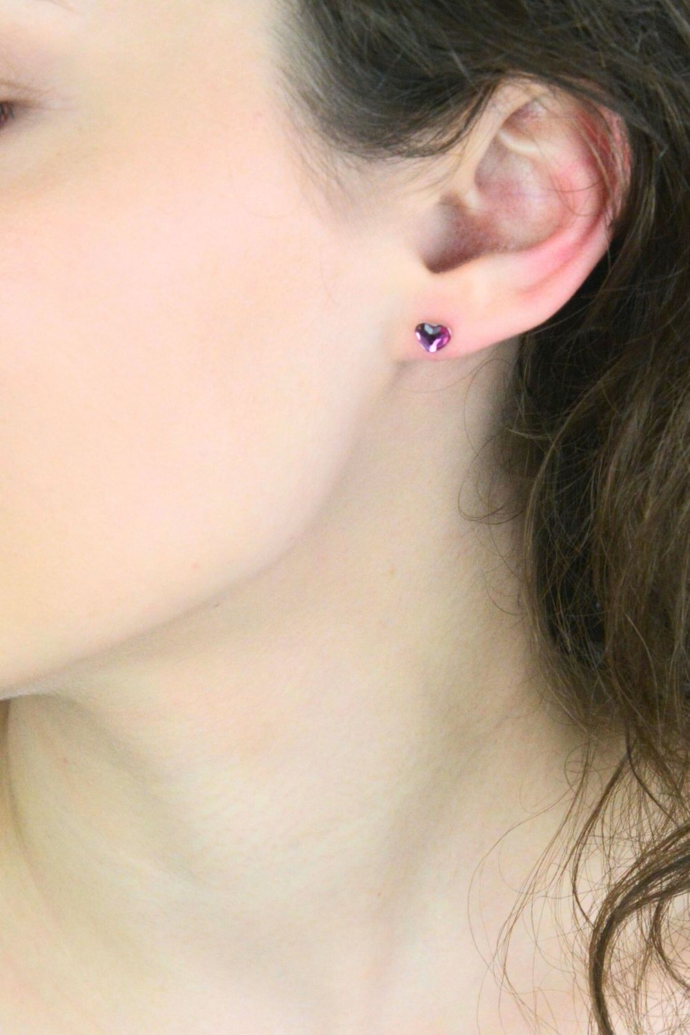 Kolczyki srebrne 925 z kryształami Swarovski Fuchsia – Serduszka.jpg