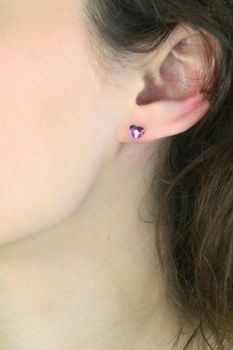 Kolczyki srebrne 925 z kryształami Swarovski® Fuchsia – Serduszka  Elegancka biżuteria damska (3).jpg