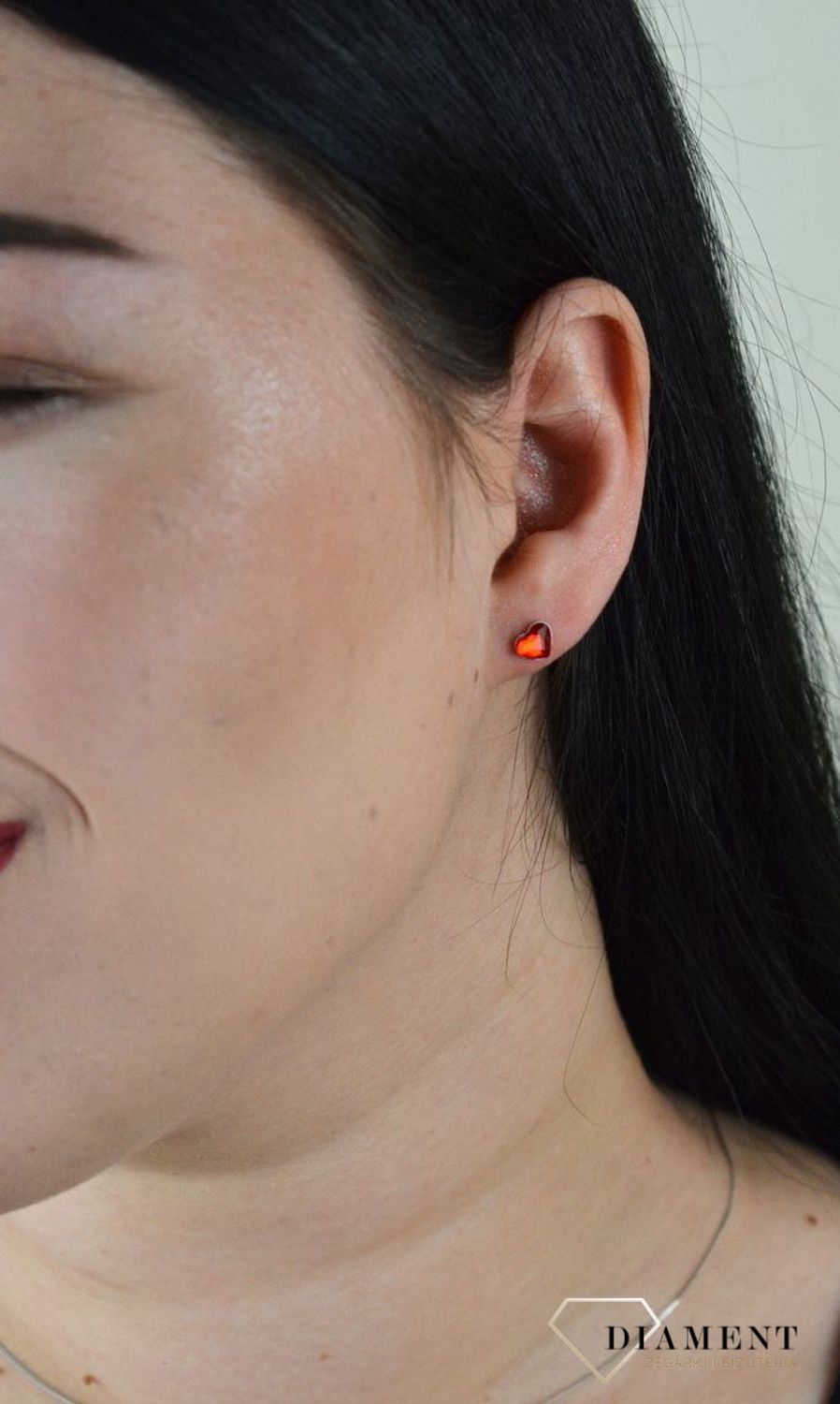 Kolczyki srebrne Spark Swarovski Light Siam serca K2808LSI.jpg