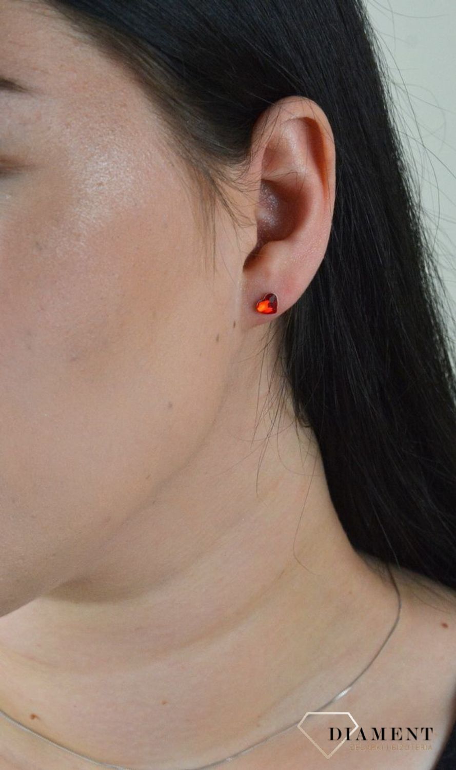 Kolczyki srebrne Spark Swarovski Light Siam serca K2808LSI.jpg