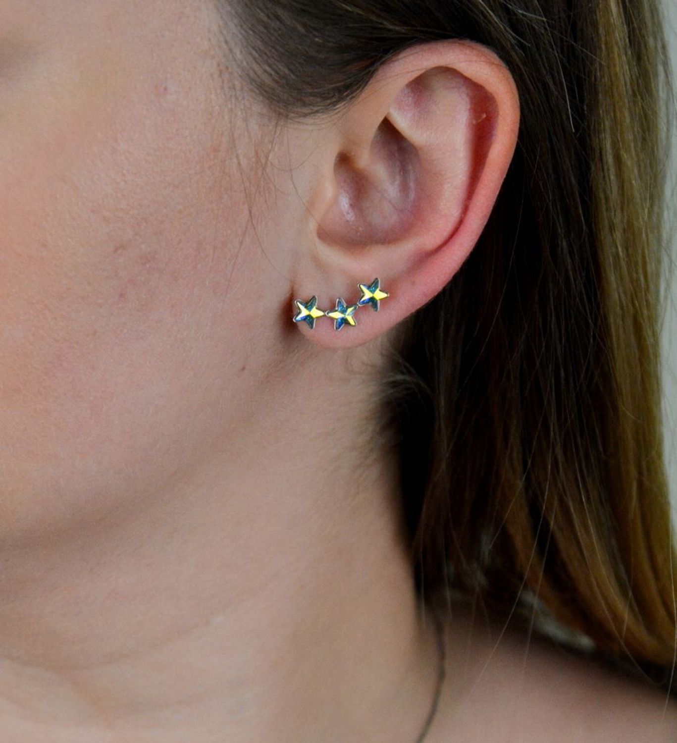 Srebrne kolczyki  Trzy Gwiazdki Swarovski Crystals 925 K281653AB.jpeg