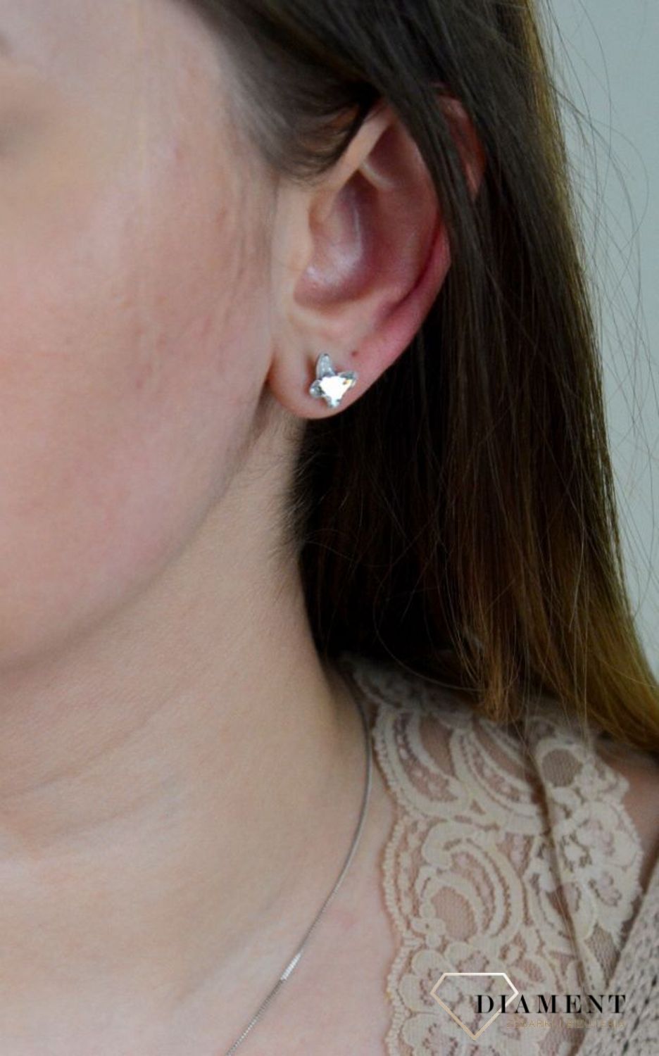 Srebrne kolczyki  Duże, kryształowe motylki  Swarowski Crystals 925 K28548C.jpg