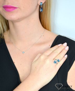 Kolczyki Srebrne wiszące Swarovski Spark Pera Aquamarine Denim Blue K43202AQDB✓ Kolczyki srebrne wiszące Damskie w Sklepie z Biżuterią zegarki-diament (1).JPG