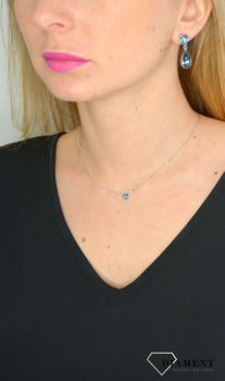 Kolczyki Srebrne wiszące Swarovski Spark Pera Aquamarine Denim Blue K43202AQDB✓ Kolczyki srebrne wiszące Damskie w Sklepie z Biżuterią zegarki-diament (2).JPG