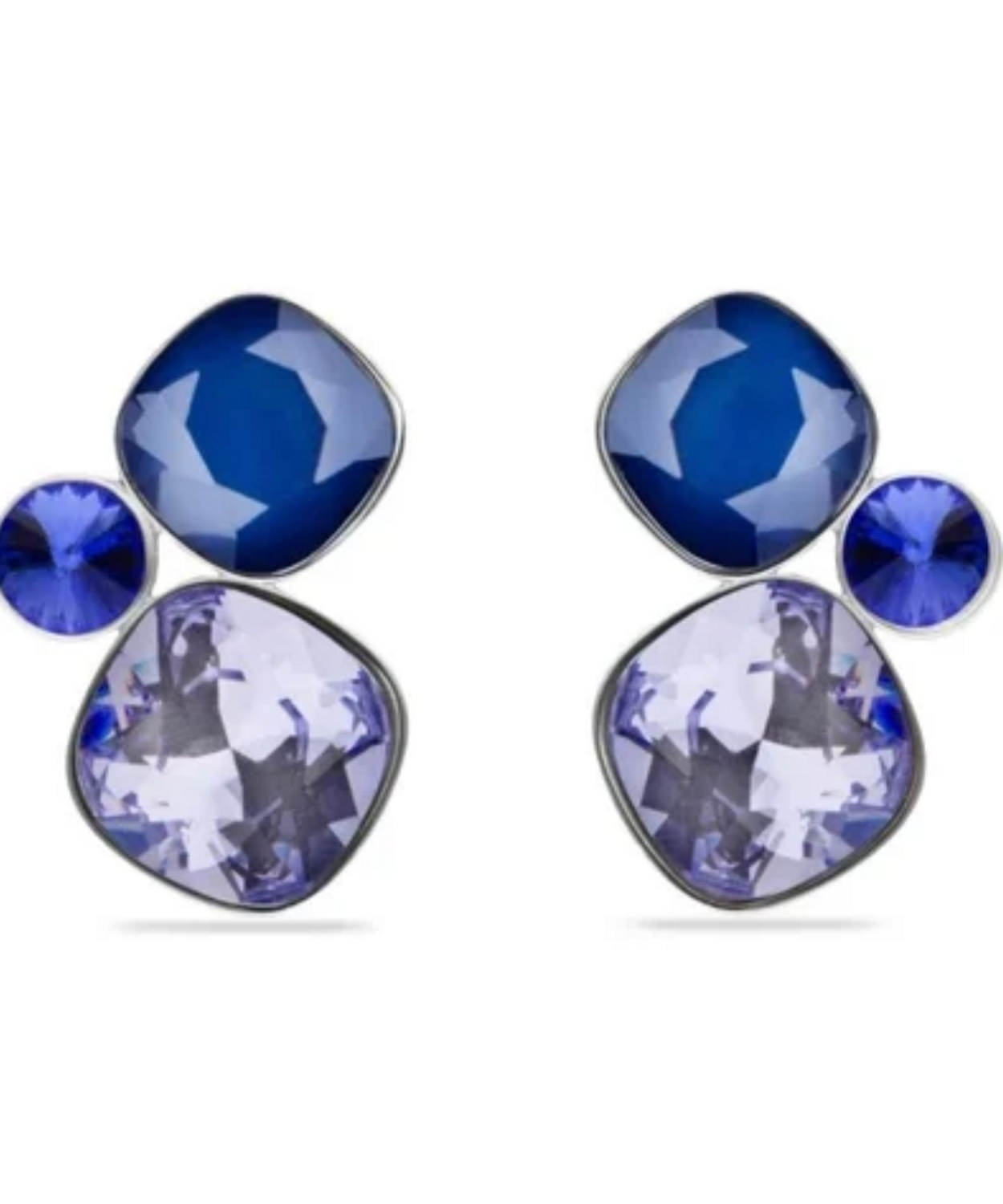 kolczyki z fioletowymi kryształami Swarovski PARAISO w kształcie zaokrąglonego kwadratu.png