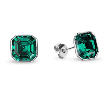 Srebrne kolczyki Spark Swarovski Emerald K44806EM.jpg