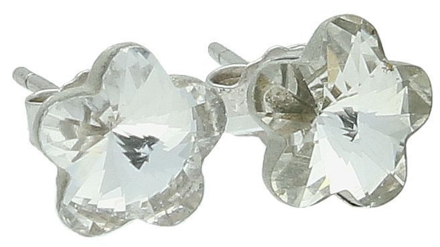 Kolczyki srebrne kwiatki białe kryształki pr 925, K474410C Kolczyki w formie kwiatków to doskonały pomysł na prezent dla dziewczynki. Kolczyki ozdobione kryształkami w białym kolorze będą pięknie lśniły1.jpg