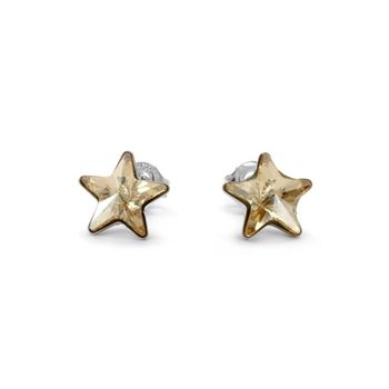 Kolczyki srebrne Swarovski jasno złote gwiazdki.jpg