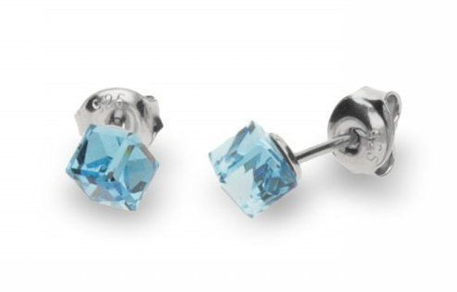 Kolczyki srebrne Swarovski małe kostki błękitne K48414AQ.jpg