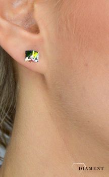 Kolczyki srebrne Swarovski kostki Vitrail Medium K48416VM 💎 Kolczyki wykonane ze srebra z kryształem Swarovski  (3).JPG