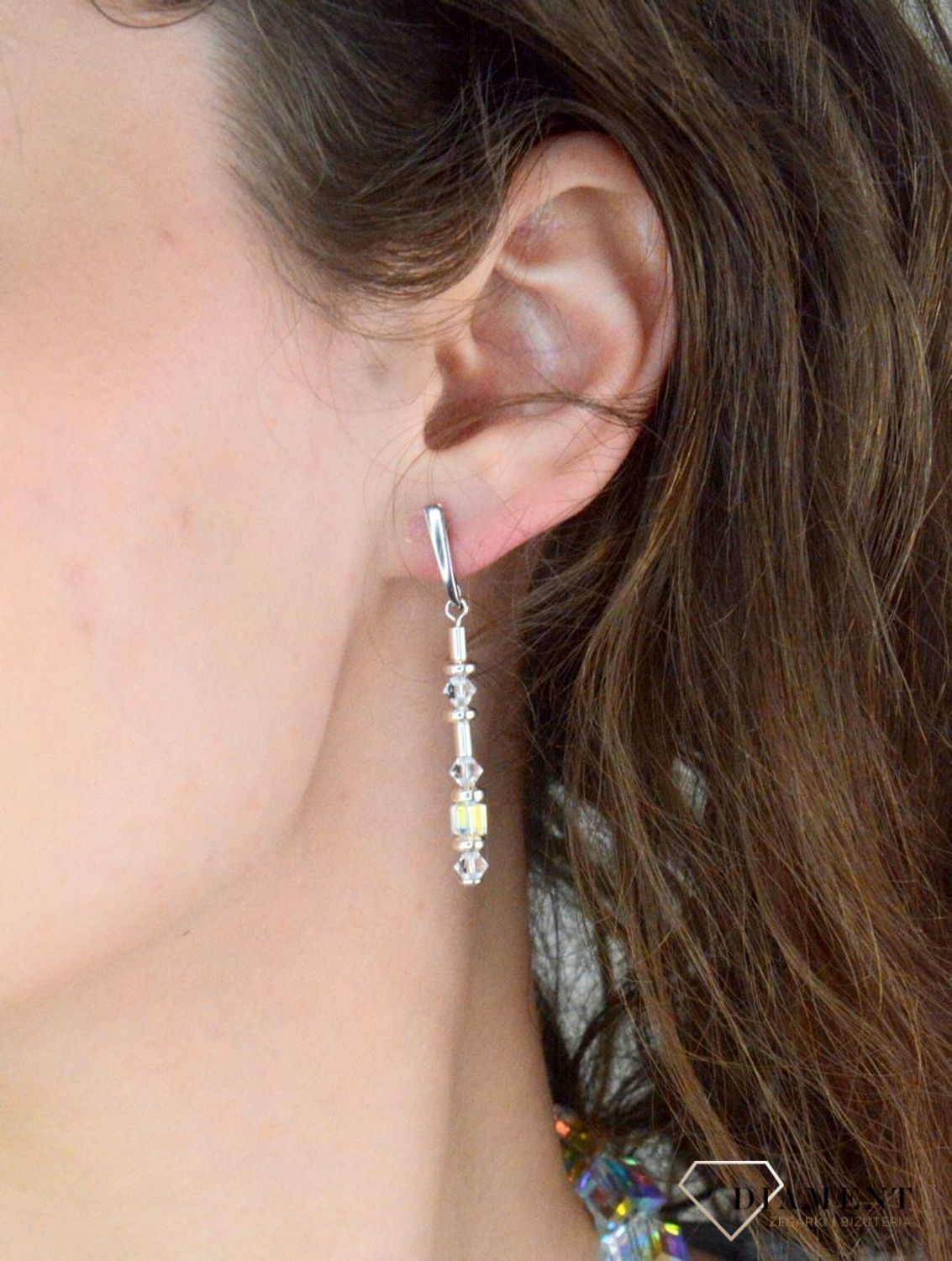 Kolczyki srebrne wiszące Spark K56015328CAB Kolczyki srebrne sopelki z Kryształkami Swarovski Boreale K56015328CAB. Kolczyki wykonane ze srebra  próby 9251.jpg