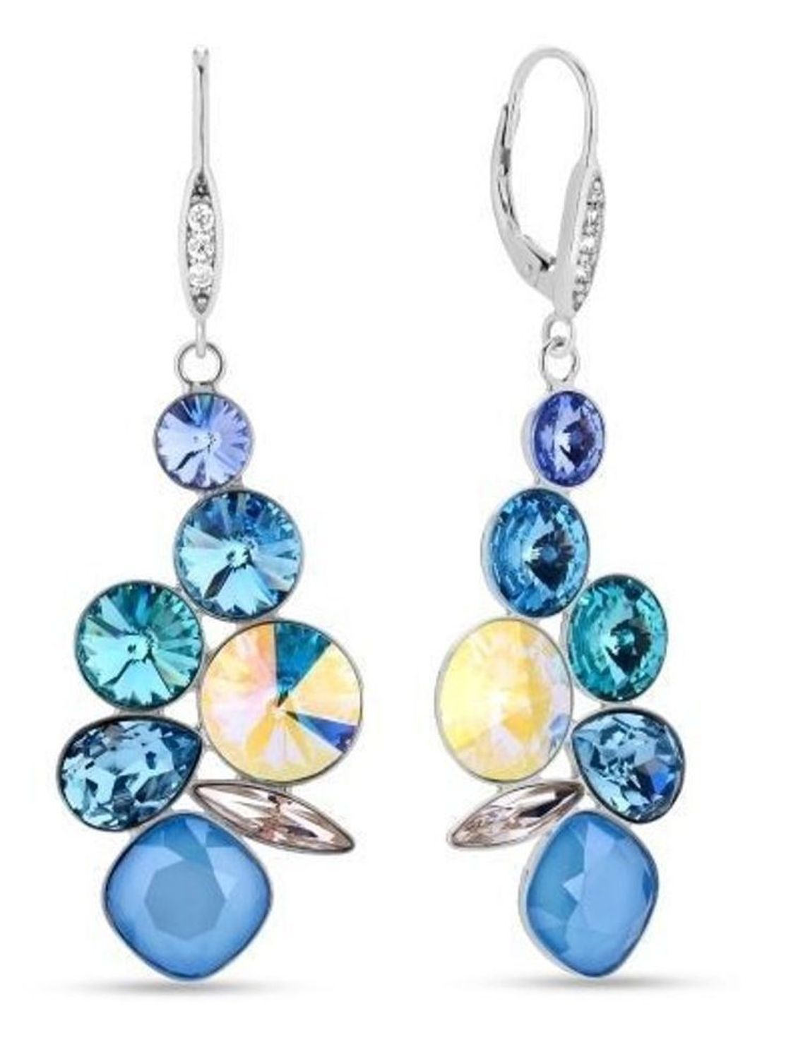 kolczyki Swarovski, Swarovski Summer Blue, srebrne kolczyki z kryształami, kolczyki z kryształami.jpg