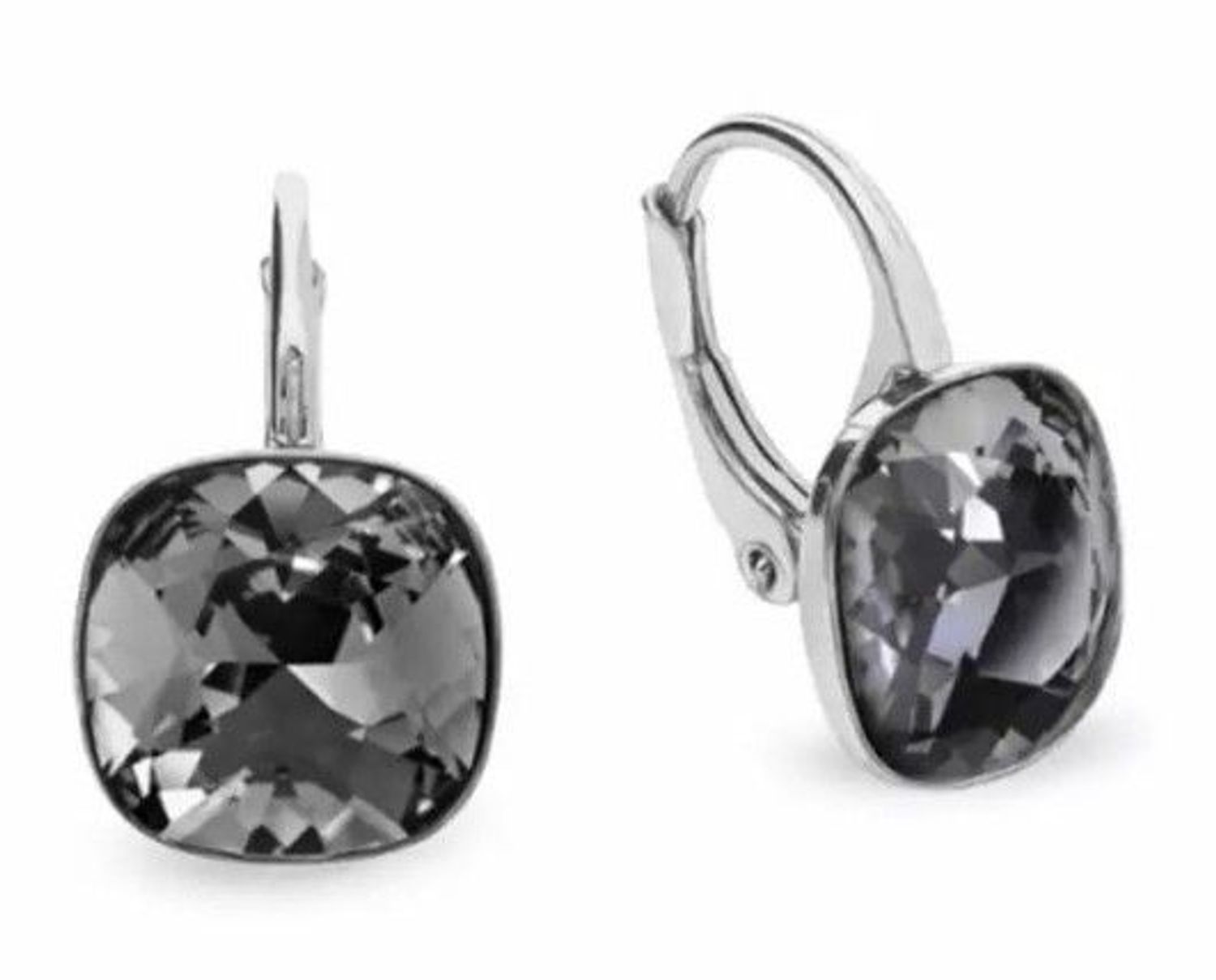Kolczyki Srebrne Swarovski Barete Square Silver Night KA447010SN.jpg