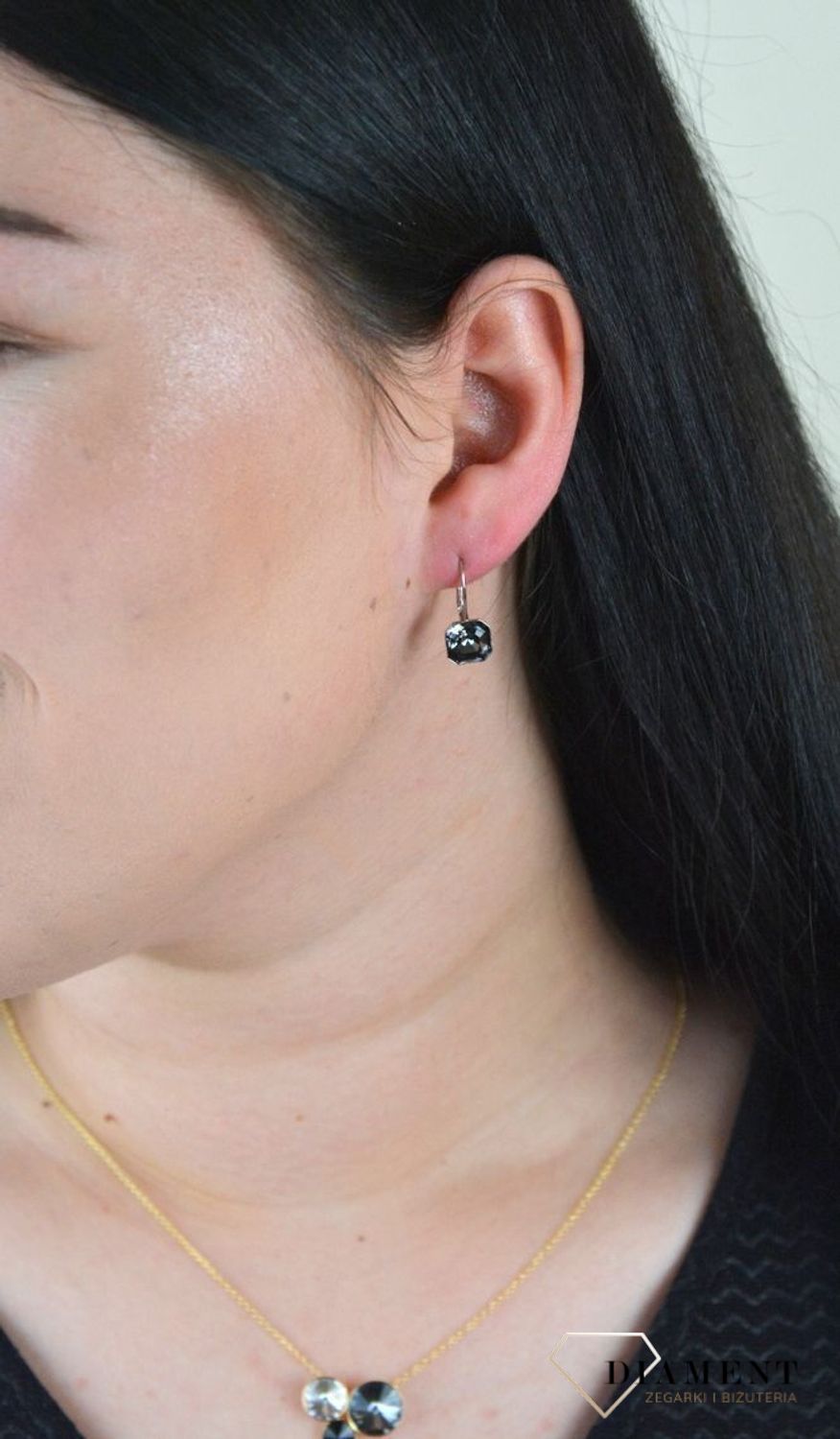 Kolczyki srebrne Spark z Kryształkami Swarovski w czarnym odcieniu KA44808SN.jpg