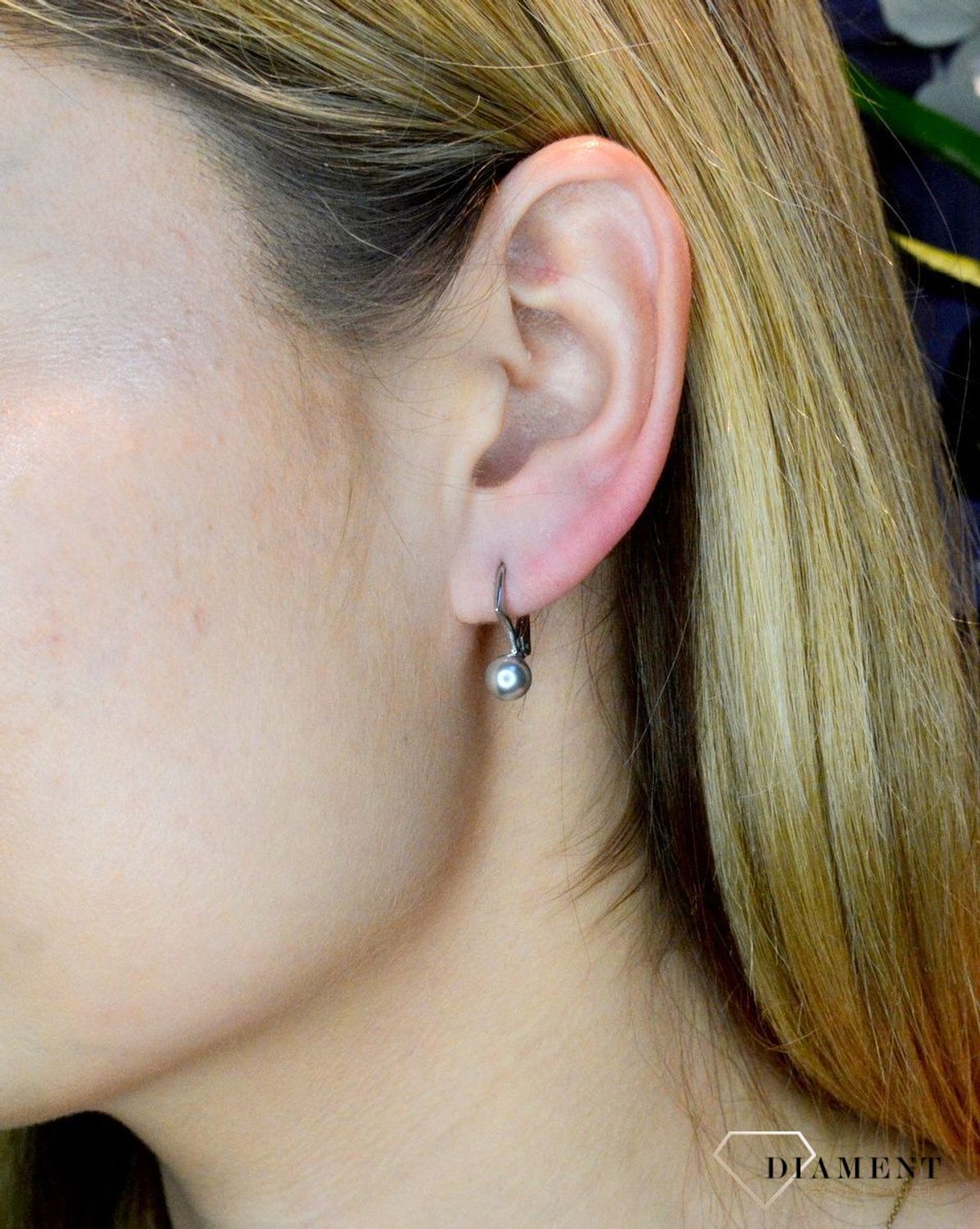 Kolczyki srebrne wiszące perełki  Swarovski Elements KA58186LG.jpg