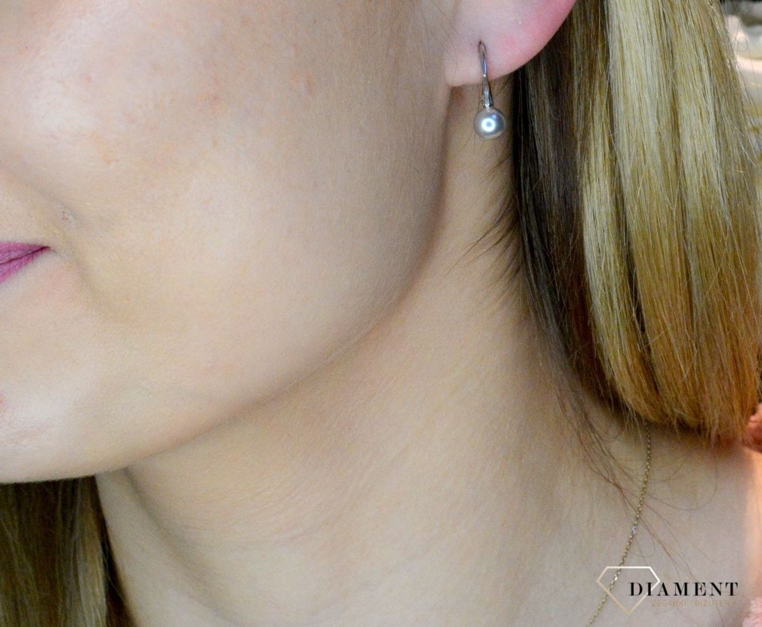 Kolczyki srebrne wiszące perełki  Swarovski Elements KA58186LG.jpg