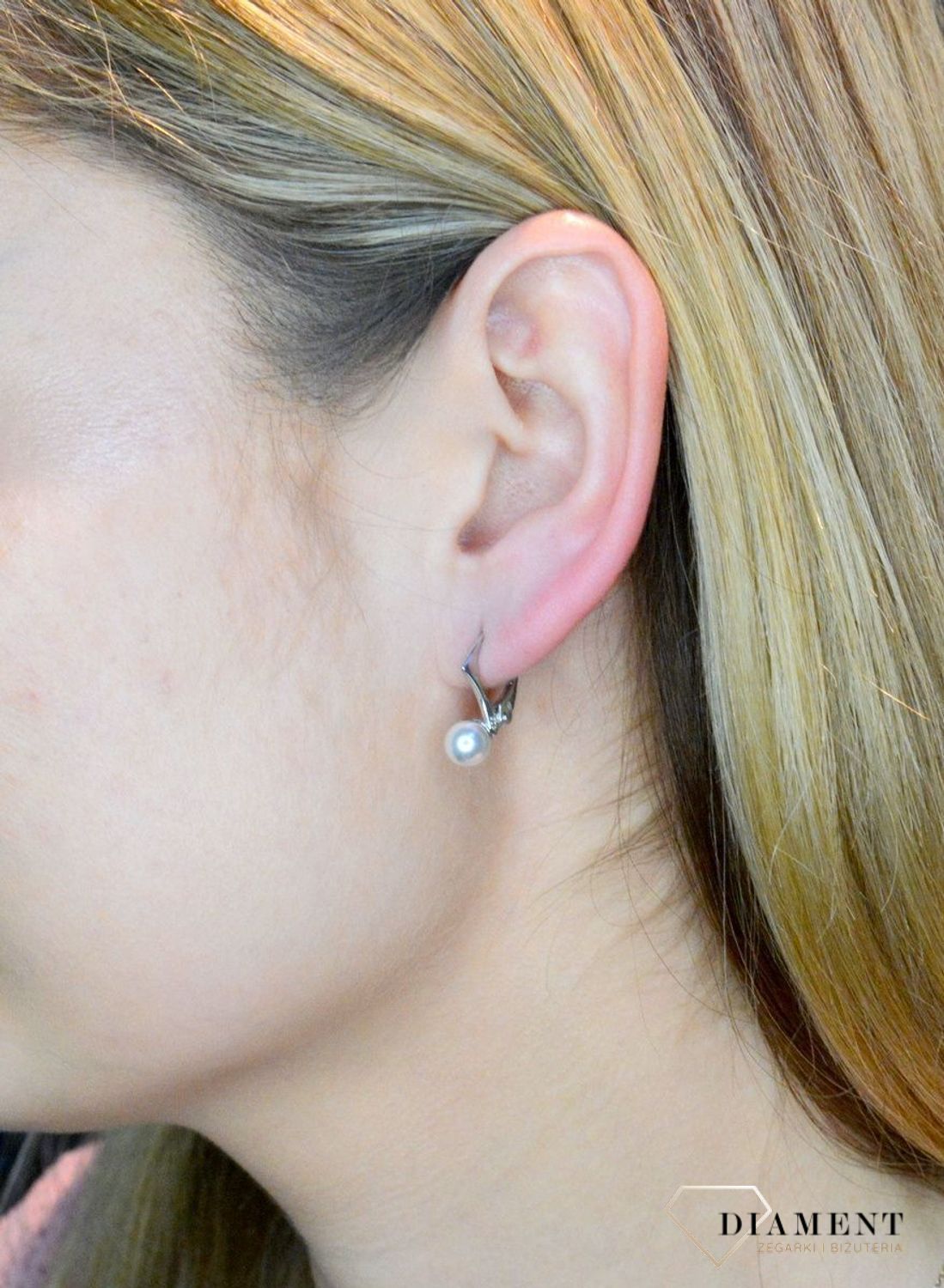 Kolczyki srebrne wiszące perełki Swarovski Elements KA58186W.jpg