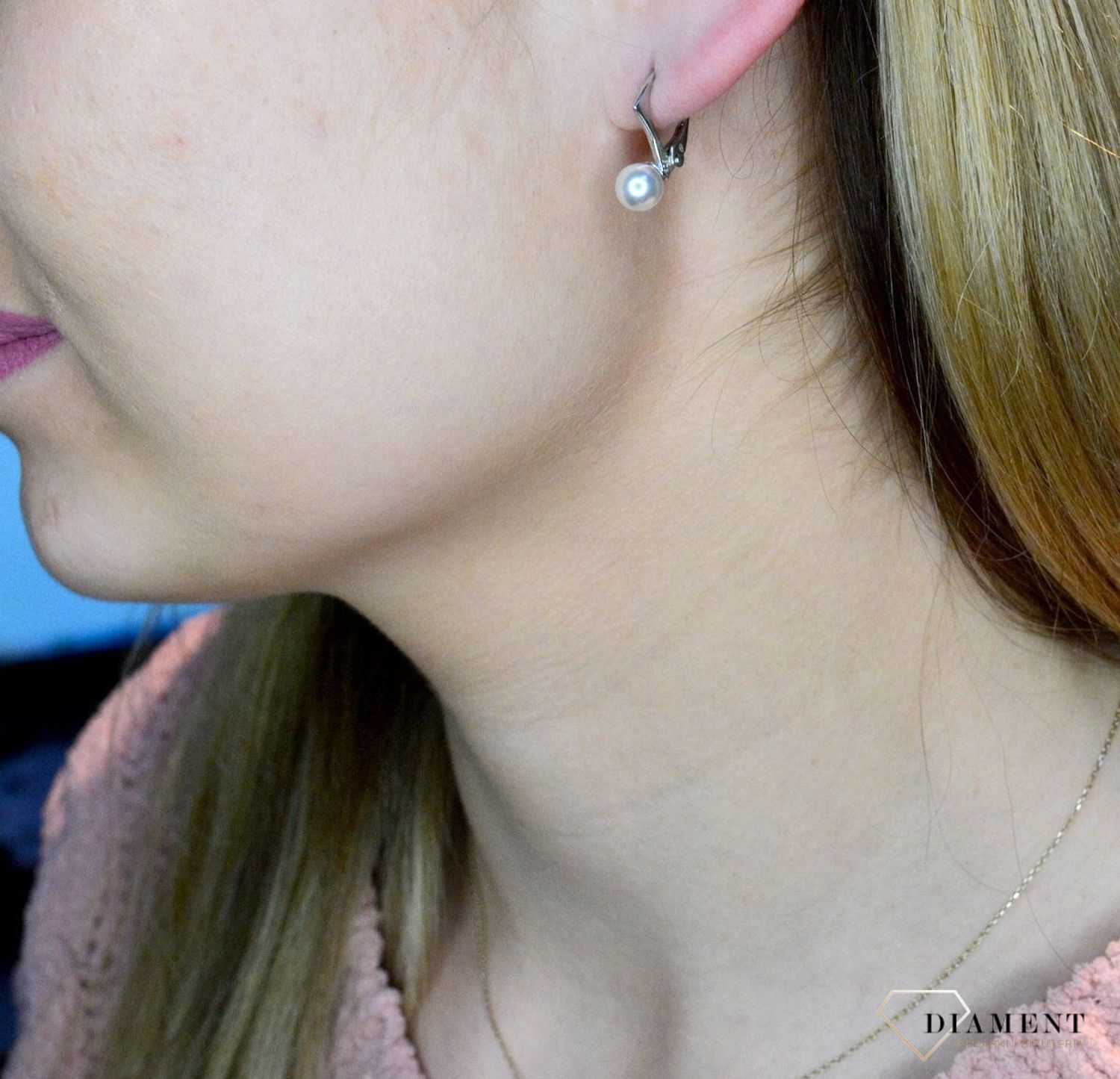 Kolczyki srebrne wiszące perełki Swarovski Elements KA58186W.jpg