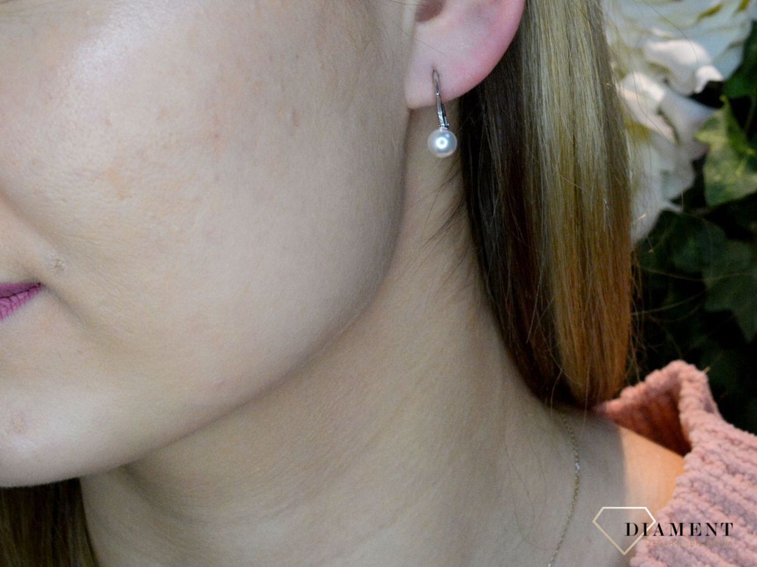 Kolczyki srebrne wiszące perełki Swarovski Elements KA58186W.jpg