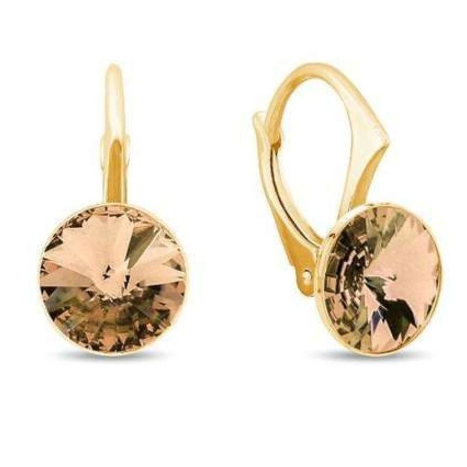 Kolczyki Spark Firefly Small pozłacane  Kryształ jasny topaz Colorado 8 mm.jpg